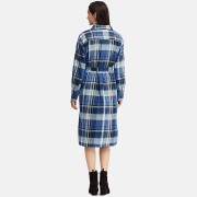 Flannel long sleeve shirt dress