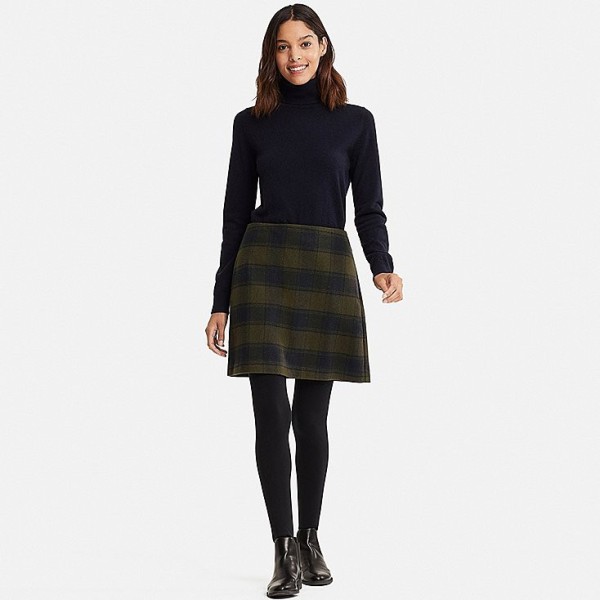 Wool blended mini skirt clone